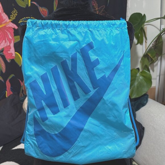 Nike Unisex Heritage Drawstring Gym Sack Bag, Two-Tone Blue - Picture 3 of 10